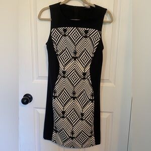 Point Zero Women’s Black/White Sleeveless Dress Rayon/Poly/Spandex Blend Sz7